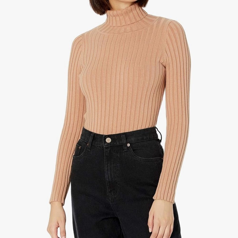 The Drop Women's Amy Fitted Turtleneck Ribbed Sweater Size Medium
